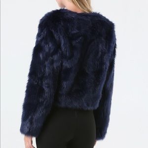 💙🖤 very dark navy-J Crew Collection-Fox fur coat